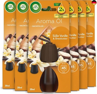 Air Wick Aroma-Öl Flakon Nachfüller ? Duft: Süße Vanille und Sheabutter ? Süß