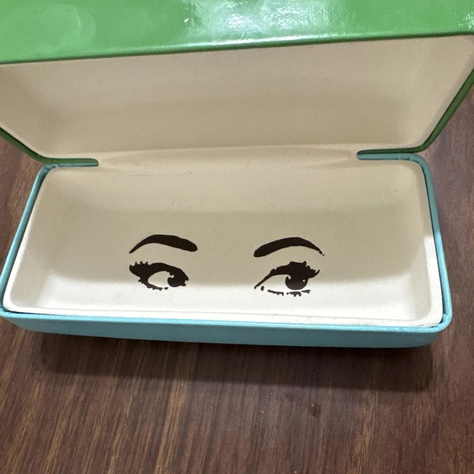 Kate Spade Blue Green Clam Shell Eyeglass Hard Case (D8) Foto 2 de 4