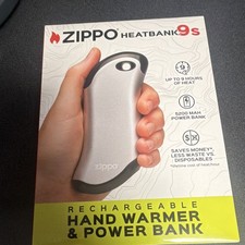 Zippo HeatBank 9s Rechargeable Hand Warmer Power Bank 5200mAh Silver Z4A18