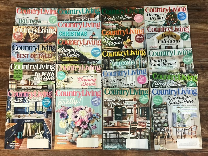 COUNTRY LIVING Magazine Lot  of 20 Back Issues 2021-2025
