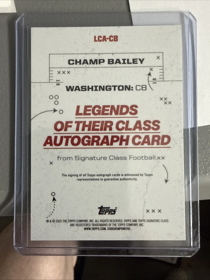 2024 Topps Signature Class #LCA-CB CHAMP BAILEY Legends automático/50 Foto 2 de 3