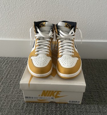 Nike Air Jordan 1 Retro High Yellow Ochre White Black Men s 10.5 Pre-Owned