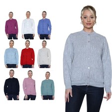 Plus Size Women’s Crew Neck Button Cardigan – Long Sleeve Knitted with Pockets