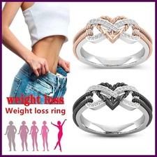 Black Rose Gold Color Heart Rings for Women Weight Loss Ring Magnetic Therapy