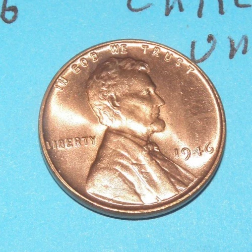 1946      LINCOLN WHEAT CENT   CHOICE RED UNCIRCULATED  #5