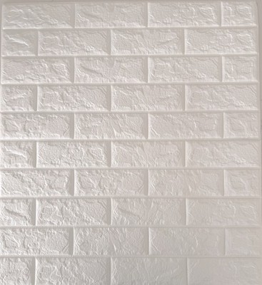 White 3D Foam Wall Panels Peel and Stick Brick Wallpaper 10 Pack 59 Sq Ft