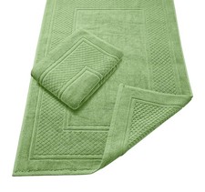 Avalon Towels Sage Green Bath Mat - 100 Cotton Set of Pack 2,