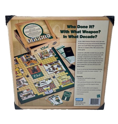 Clue Detective Game Nostalgia Series Wood Box 2002 Wooden Case New Sealed - Picture 5 of 9