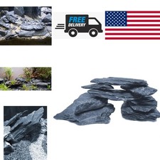 Aquascaping Slate Stones 5 to 7 Inches Grey Color for Aquariums and Terrariums