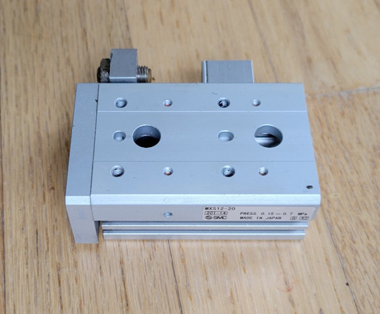 SMC MXS12-20 Pneumatic Slide Table 20mm Stroke Tested No Leaks Industrial