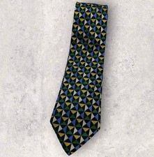 LONGCHAMP Mens Silk Tie ITALY LUXURY Blue Yel...