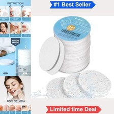 Compressed Facial Sponges 100 Count White Natural Cellulose Cleansing for Spa