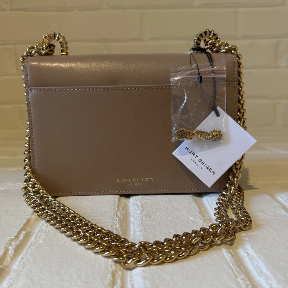 Bolso de Hombro Cartera Kurt Geiger Arco de Cristal Arco Iris Shoreditch Nuevo con Etiquetas Dorado ARV $285 Foto 2 de 4