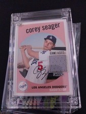 COREY SEAGER 2018 Topps ARCHIVES #12 game used swatch- LOS ANGELES  DODGERS!!