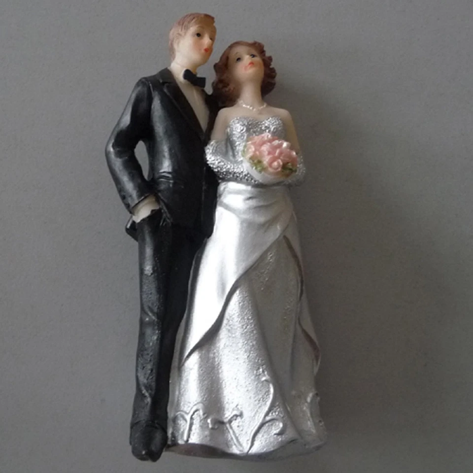 Statue per Torta Argentoargento Matrimonio Decorazione Argento Coppia 12cm Wahl - Immagine 4 di 4