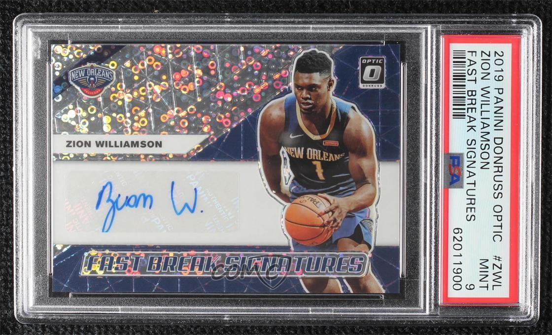 2019-20 Donruss Optic Fast Break Signatures Zion Williamson Rookie Auto RC 9l4