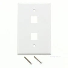 Eaton 5520W-MSP White 1-Gang 2-Port Unbreakable Nylon Mid-Size Wallplate Cover