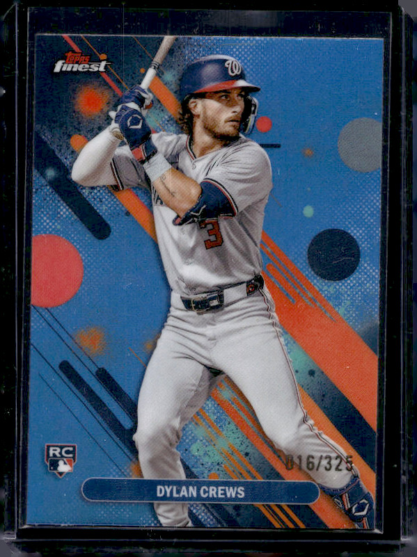 2025 Topps Finest Dylan Crews #34 Sky Blue Refractor /325 (RC)