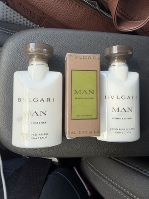 Bvlgari Man Wood Essence Gift Set EDP 5 mL + Aftershave Balm + Lotion
