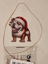 Bulldog Christmas Ornament - Acrylic English Bulldog Ornament