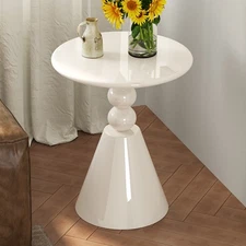 23" Round End Table Modern French Side Table w Pedestal Base Round Accent Table