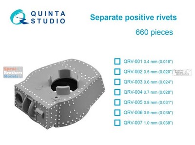QTSQRV006 Quinta Studio 3D Decal - Separate Postive Rivets 0.9mm / 0.035''