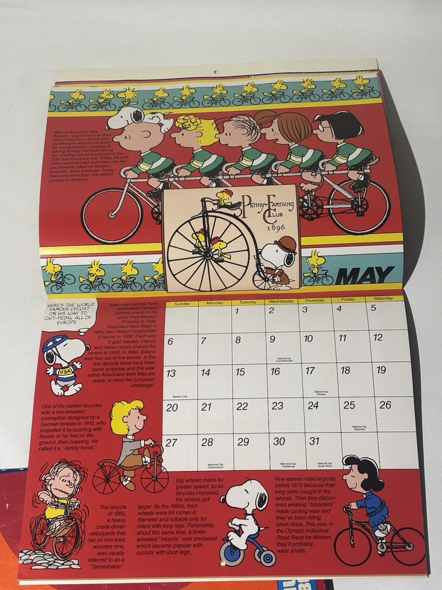 1970 2x 1984 Peanuts Snoopy Charlie Brown Weekly Calendar Date