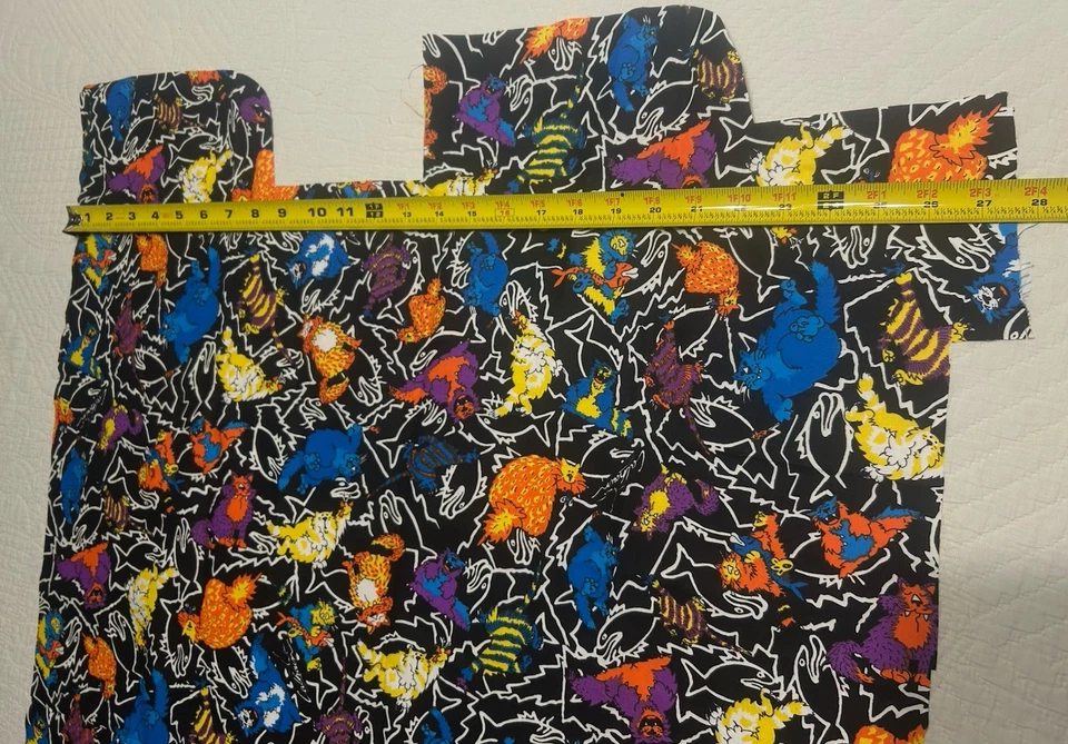 Tela de algodón vintage Calhoun gatos electrificados con peces Marcus Brothers 27x42 Foto 4 de 4