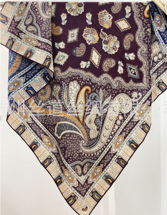 70% Cashmere 30% Silk cashew Print Shawl Scarf Bandana 53'' Neckerchief wrap