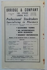 Original Advert for Orridge & co. Stocktakers, the Strand, London, 1956
