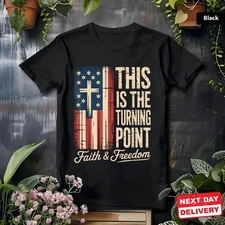 Charlie Kirk Tribute Shirt, This is The Turning Point Patriotic Faith USA Shirt