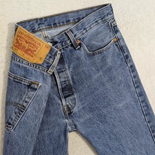 Levis 501 Jeans Mens Size 40x30 Blue Button Fly Straight Leg Denim Pants