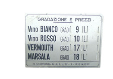 IDEA ARREDO BAR VINTAGE INSEGNA TARGA GRADAZIONE ALCOLICA VINO VECCHIA OSTERIA