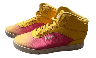 Fila Impress LL Fade high-top sneaker in a yellow and pink fade colorway Size 10