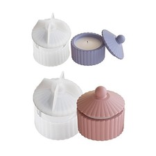 Resin Jar Molds with Lid Silicone Mold Container Jewelry Case Mould Stripe Box