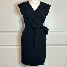 Everlane Black Sleeveless Knee Length Wrap Dress 0