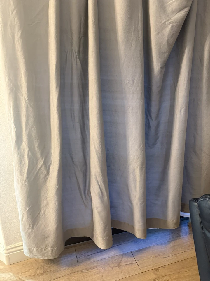 Pottery Barn Silk Dupioni Drapes Pole Pocket Curtains 2 Panels 96x84 - Image 4 of 4