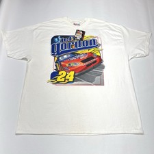 VTG NASCAR Tee Shirt Mens XL White Jeff Gordon 24 Racing Chase Flames 2004 Y2K
