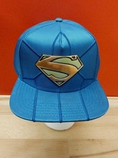   DC Comics: Superman Snapback Ball Cap Hat Steel Blue Webbed Faux Metal Logo