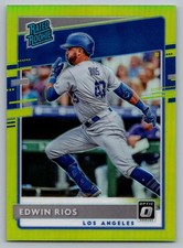 2020 Donruss Optic #64 Edwin Rios Lime Green RC Los Angeles Dodgers Free S&H