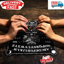 Black Ouija Wooden Board Game Spirit Hunt Planchette Accessories Games Supplies