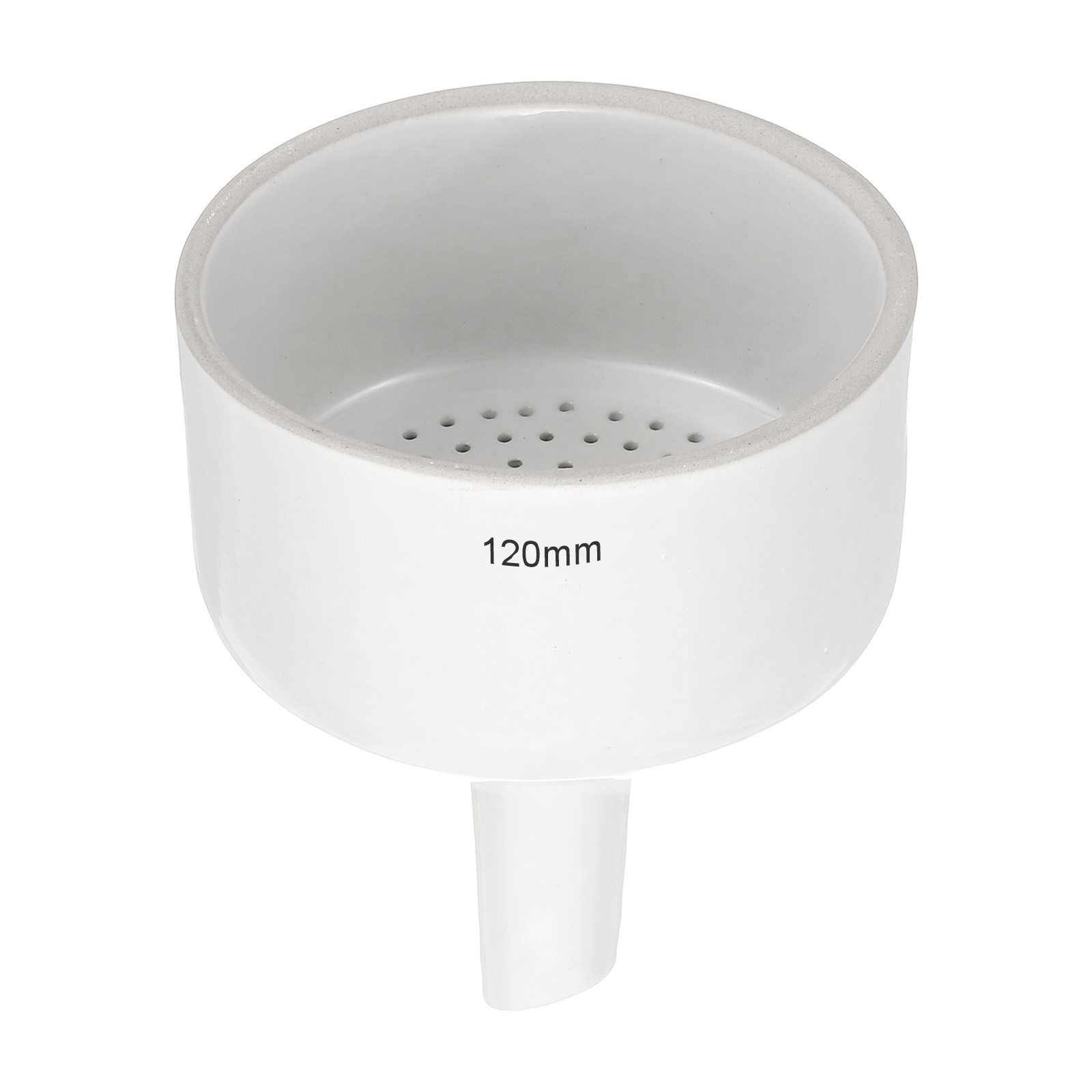 120mm Porcelain Buchner Filter Funnel with Perforated Plate, White