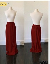Vintage Dark Red Velvet Maxi Skirt 1970's 70's Red Velvet Gothic Burgundy Skirt
