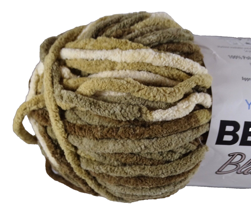 Brown Chenille Yarn Bernat Blanket Sonoma Knitting Crochet Craft
