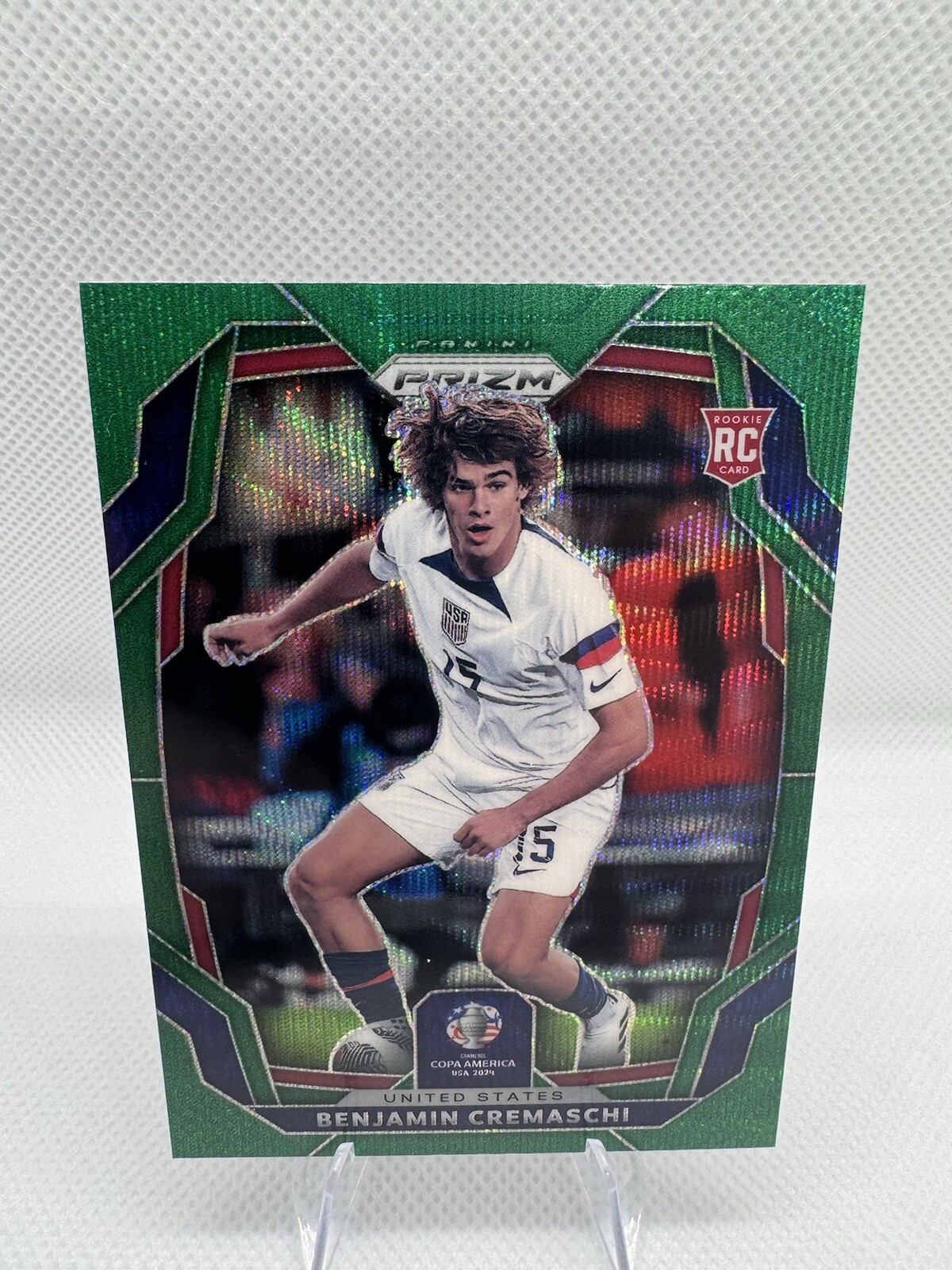 2024 Panini Prizm Copa America BENJAMIN CREMASCHI RC Green Wave Parallel #164