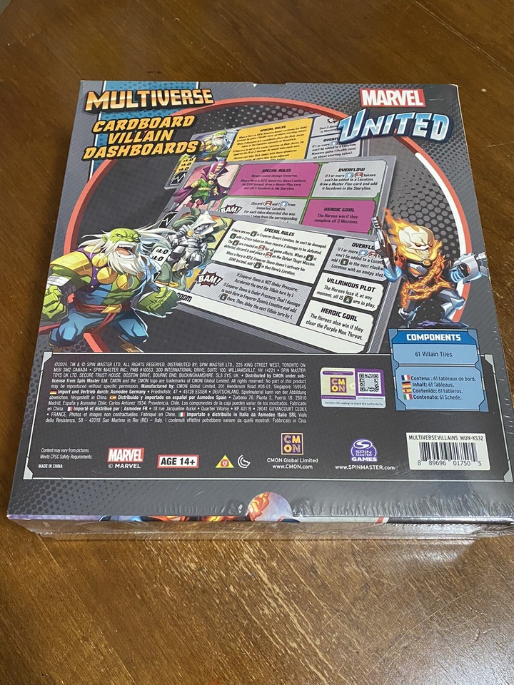 Marvel United Multiverse Kickstarter Cardboard Villain Dashboards New Sealed eBay