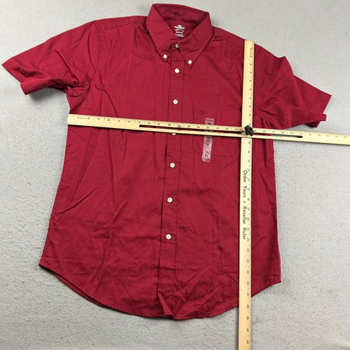 Dockers Shirt Mens Medium 15 15.5 Red Canvas Button Up Short Sleeves NWT - Picture 5 of 9