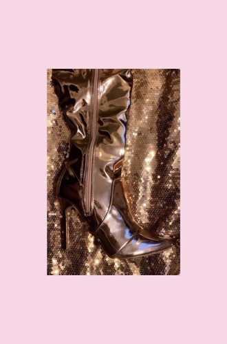 ROSE gold thigh high boots Size 6 Brand 