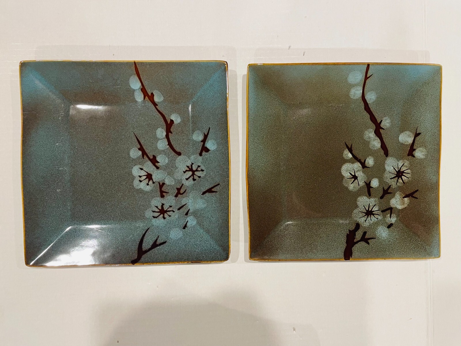 PIER 1 Stoneware TRANQUIL Cherry Blossoms Square 10