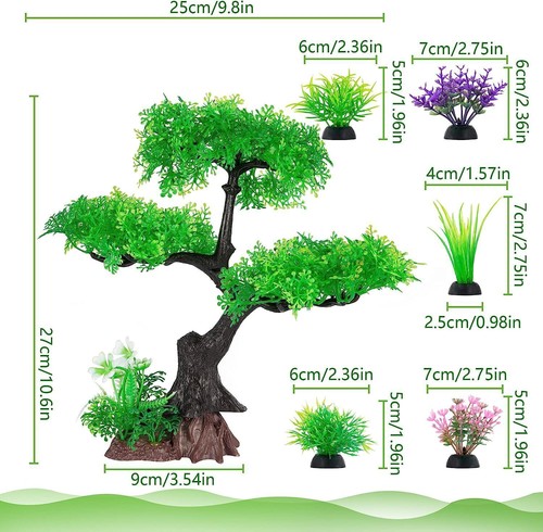Fish Tank Plant Decor Underwater Fake Tree Aquarium Landscape Decoration Plants - Picture 3 of 16